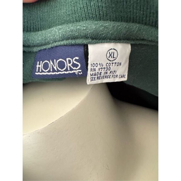 Honors XL 100% cotton emerald green polo 90s basic short sleeve collared - Picture 2 of 4